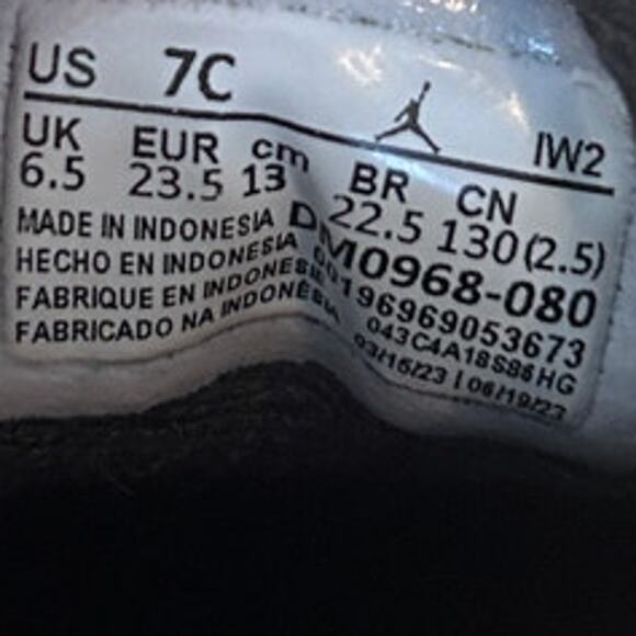 Nike - Air Jordan 3 Retro - Sneakers - Black - Kids Toddler - 7C - DM0968-080 - Picture 9 of 9